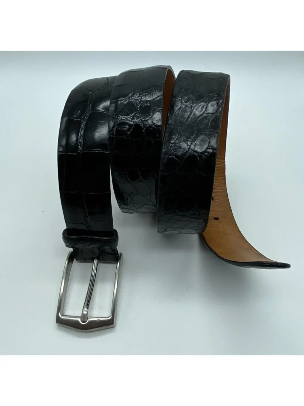 Martin Dingman Louisiana Alligator Belt Black Size 38 Handmade USA Style 1362